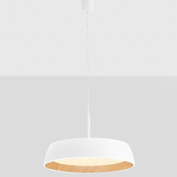 Bílé kovové závěsné LED světlo Nova Luce Sigi 45 cm