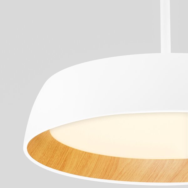Bílé kovové závěsné LED světlo Nova Luce Sigi 45 cm