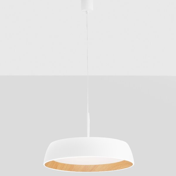 Bílé kovové závěsné LED světlo Nova Luce Sigi 45 cm