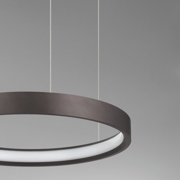 Hnědé kovové závěsné LED světlo Nova Luce Perrine 40 cm
