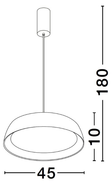 Černé kovové závěsné LED světlo Nova Luce Sigi 45 cm