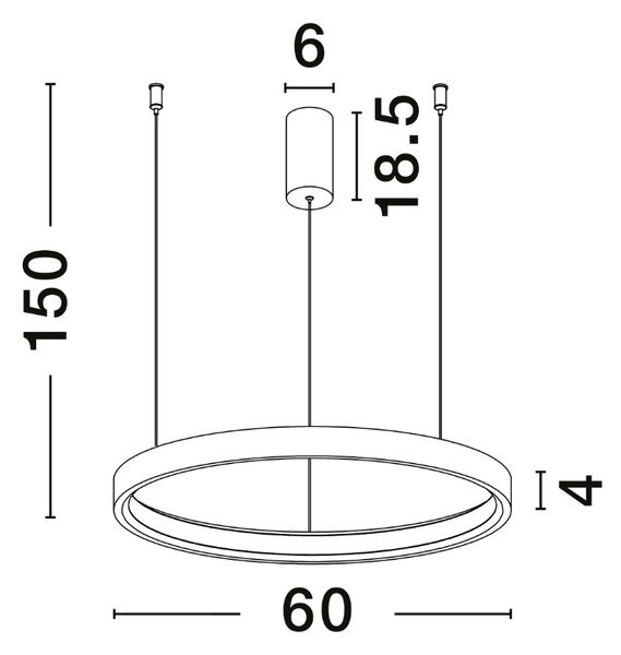 Hnědé kovové závěsné LED světlo Nova Luce Perrine 60 cm