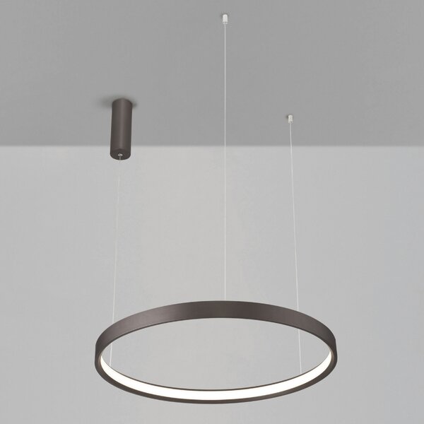 Hnědé kovové závěsné LED světlo Nova Luce Perrine 60 cm