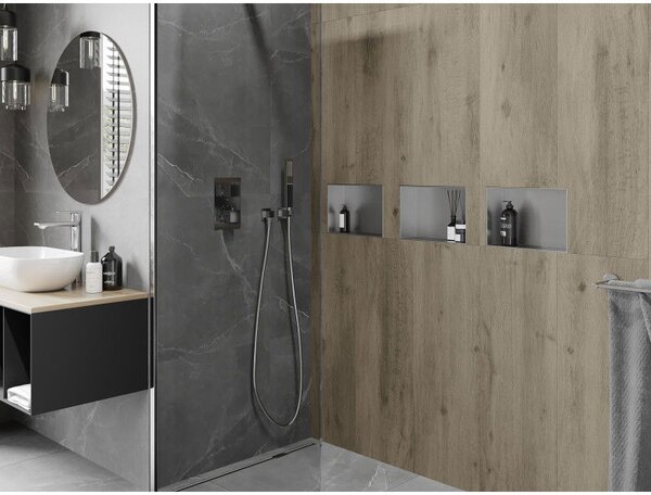 Mexen X-Wall-NR nástěnná polička bez lemu 30 x 20 cm, inox - 1911302010