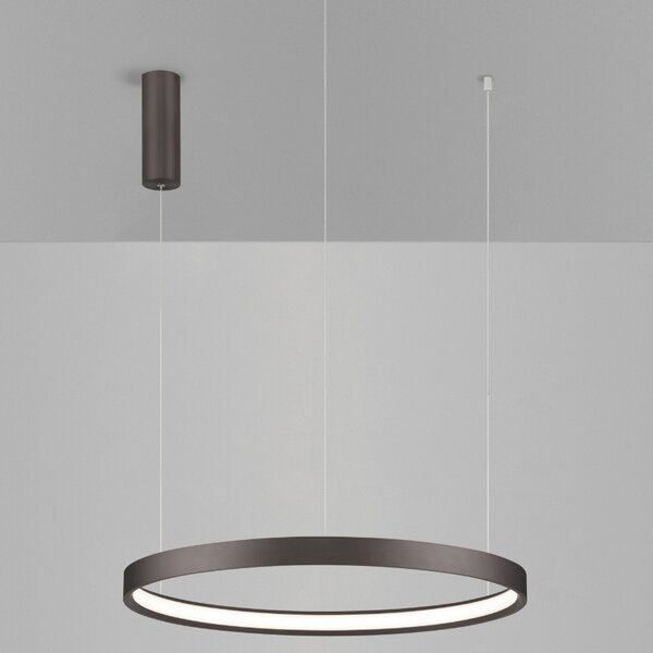 Hnědé kovové závěsné LED světlo Nova Luce Perrine 60 cm