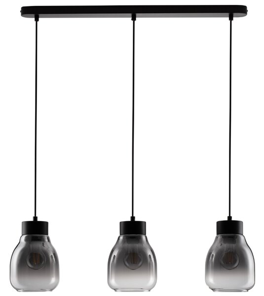 Kouřově šedé skleněné závěsné světlo Nova Luce Blacu 75 cm