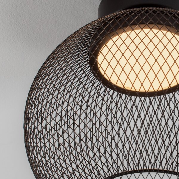 Nova Luce Černé kovové stropní LED světlo Kinetic 30 cm