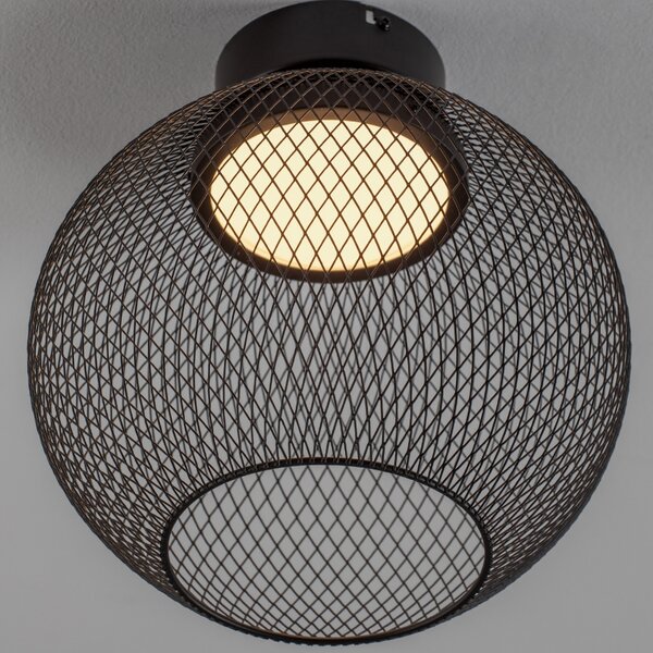 Nova Luce Černé kovové stropní LED světlo Kinetic 30 cm