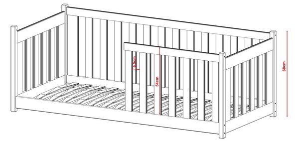 Dětská postel Viola - různé zábrany Velikost spací plochy: 160x80, Barva: bílá