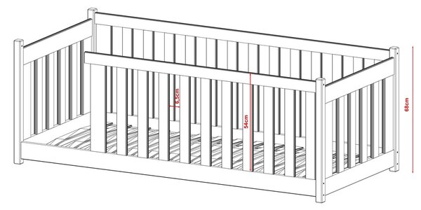 Dětská postel Viola - různé zábrany Velikost spací plochy: 160x80, Barva: bílá
