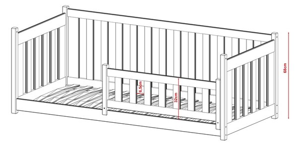 Dětská postel Viola - různé zábrany Velikost spací plochy: 160x80, Barva: bílá