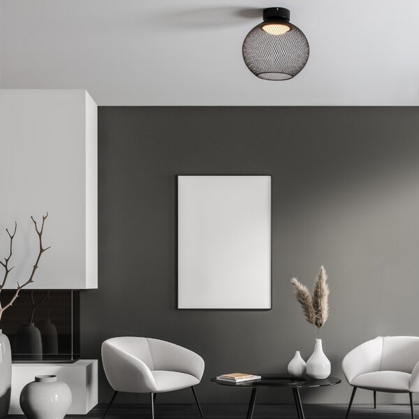 Nova Luce Černé kovové stropní LED světlo Kinetic 30 cm