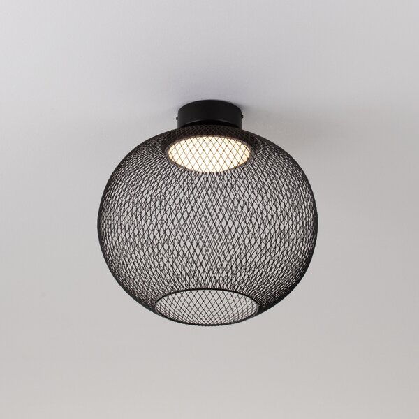 Nova Luce Černé kovové stropní LED světlo Kinetic 38 cm