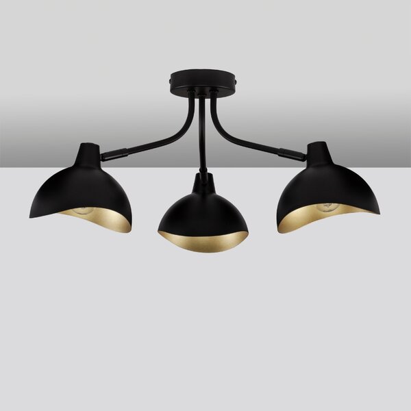 Černo-zlaté kovové stropní světlo Nova Luce Geti 10 cm