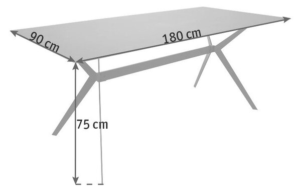 JÍDELNÍ STŮL, šedá, černá, 180/90/75 cm Hom`in - Jídelní stoly