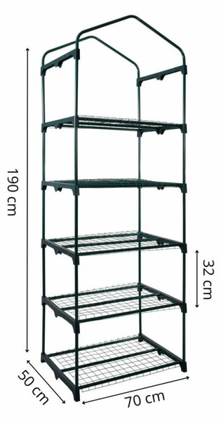 Zahradní foliovník 70x50x190 cm 5 polic SPRINGOS GT0007
