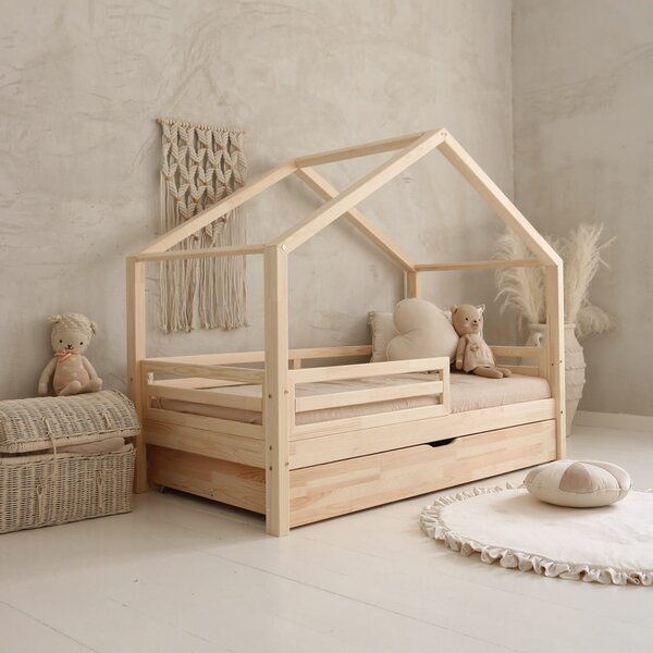 Domečková postel Housebed Fello Velikost spací plochy: 120x60, Barva: přírodní dřevo