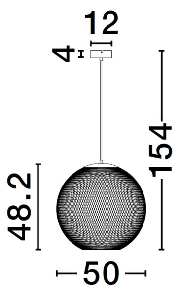 Černé závěsné LED světlo Nova Luce Kinetic 46 cm