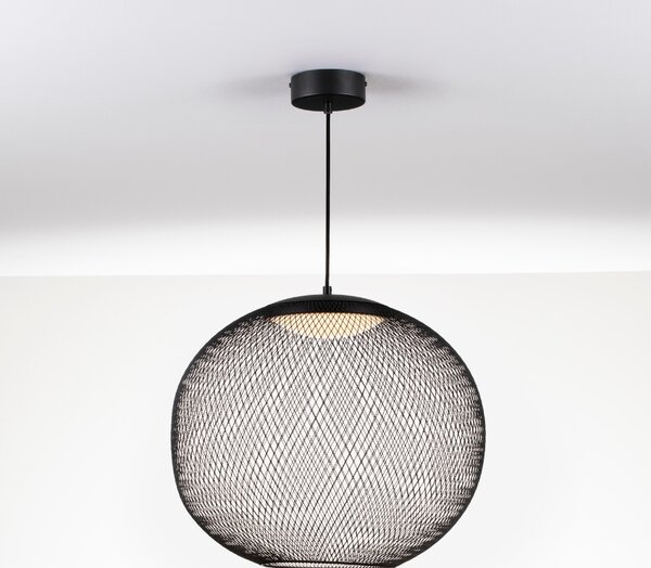 Černé závěsné LED světlo Nova Luce Kinetic 46 cm
