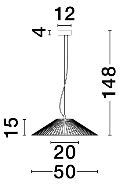 Černé závěsné LED světlo Nova Luce Brume 50 cm