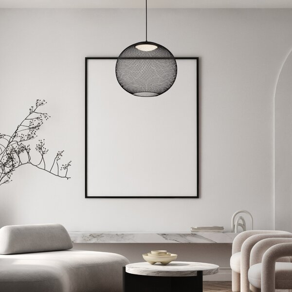 Černé závěsné LED světlo Nova Luce Kinetic 46 cm