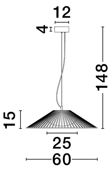 Černé závěsné LED světlo Nova Luce Brume 61 cm