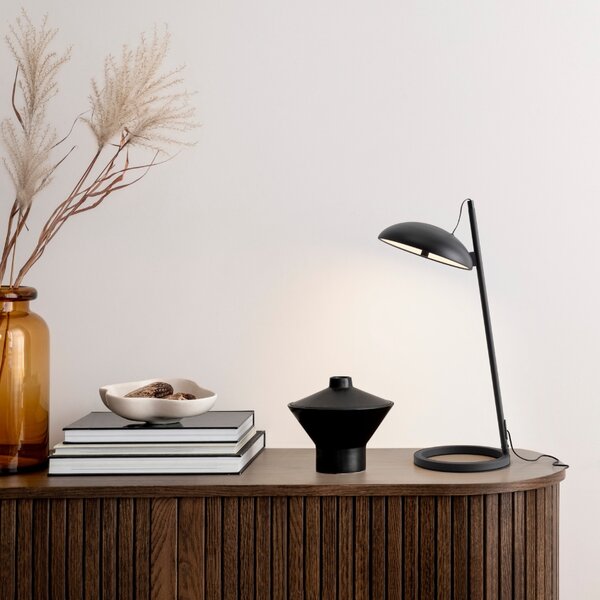 Černá kovová stolní LED lampa Nova Luce Flute