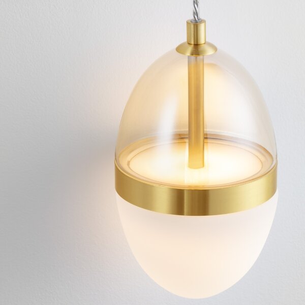 Bílo-zlaté skleněné nástěnné LED světlo Nova Luce Egna