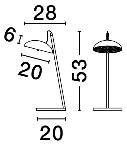 Zlatá kovová stolní LED lampa Nova Luce Flute