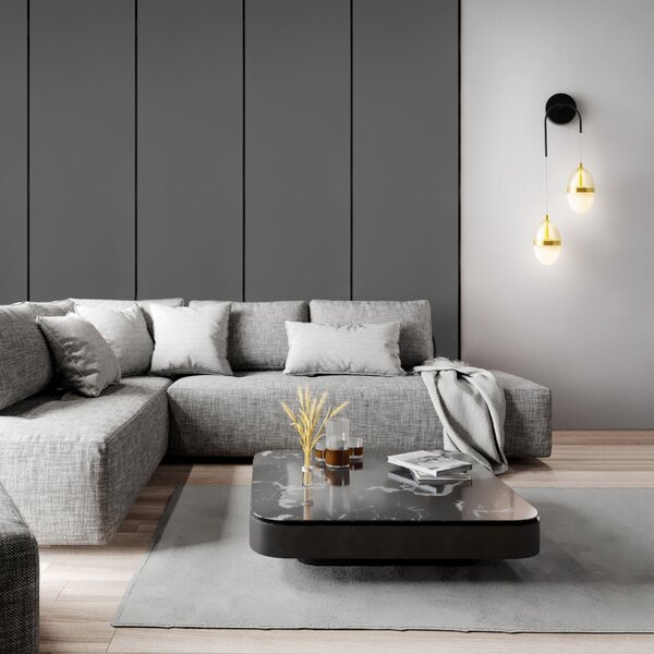 Bílo-zlaté skleněné nástěnné LED světlo Nova Luce Egna II