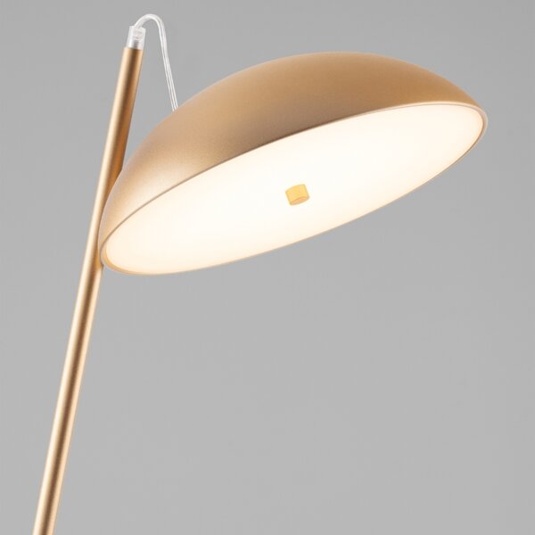 Zlatá kovová stojací LED lampa Nova Luce Flute 153 cm