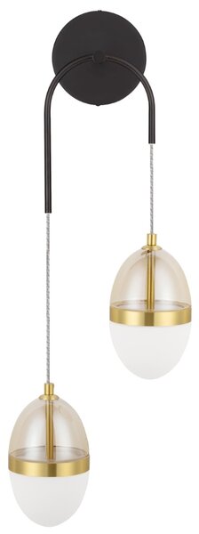 Bílo-zlaté skleněné nástěnné LED světlo Nova Luce Egna II