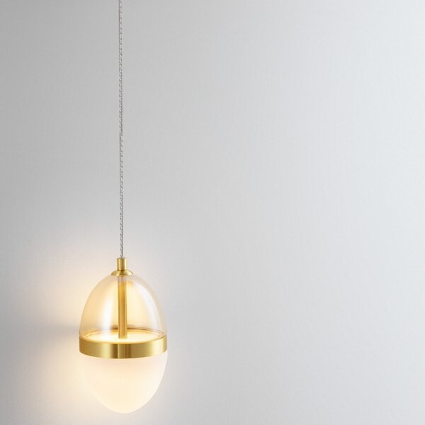 Bílo-zlaté skleněné nástěnné LED světlo Nova Luce Egna