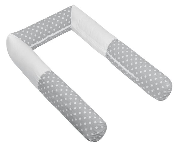Bellatex Mantinel do dětské postýlky VÁLEC průměr 12x240 cm Puntík šedá, bílá