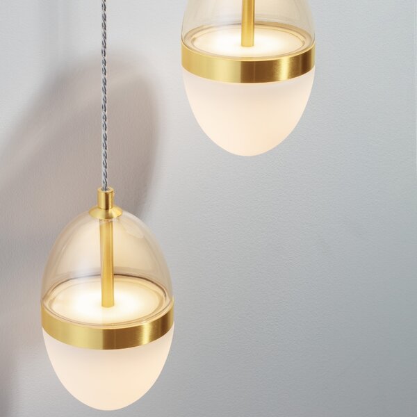 Bílo-zlaté skleněné nástěnné LED světlo Nova Luce Egna II
