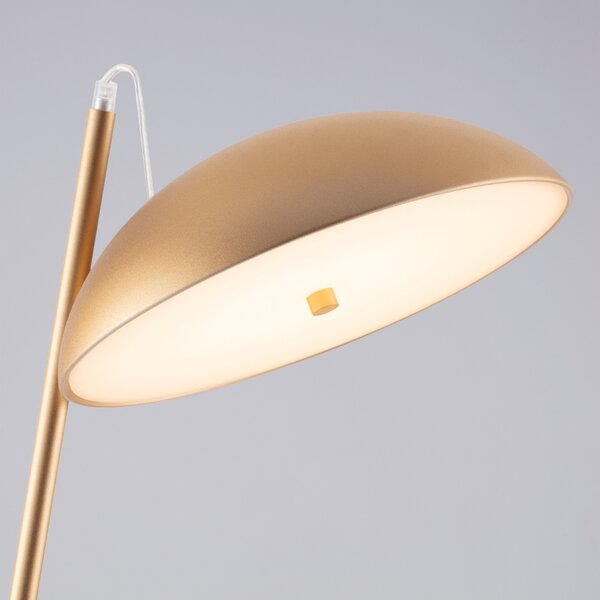 Zlatá kovová stojací LED lampa Nova Luce Flute 153 cm