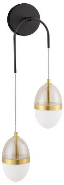 Bílo-zlaté skleněné nástěnné LED světlo Nova Luce Egna II