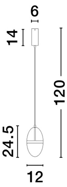 Bílo-zlaté skleněné závěsné LED světlo Nova Luce Egna 12 cm