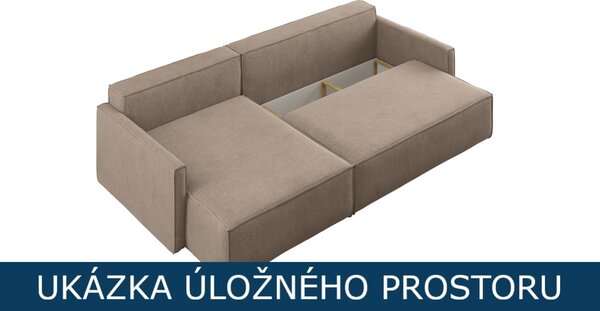 Rohová rozkládací sedací souprava Karlos - Černá