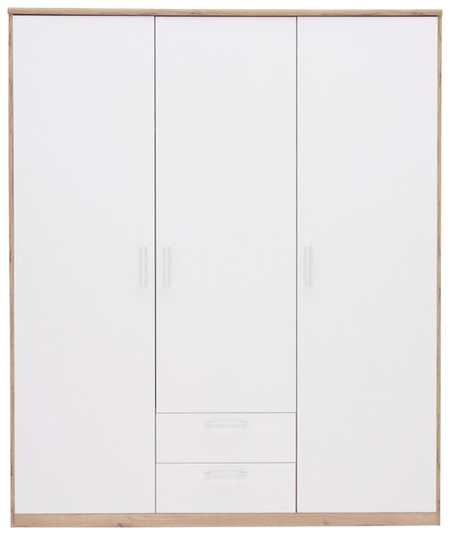 ŠATNÍ SKŘÍŇ S OTOČNÝMI DVEŘMI, bílá, dub wotan, 157/194/54 cm Xora - Šatní skříně