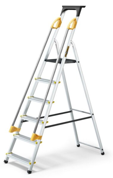 Hliníkové schůdky 6 stupňů s madly DRABEST ALDP+P-6 PRO