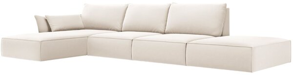 Micadoni Sametová rohová pohovka Kaelle 364 cm, levá