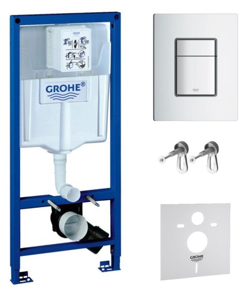 Sada podomítkový WC modul Grohe Rapid SL 38539001, splachovací tlačítko Grohe Skate 38732P00