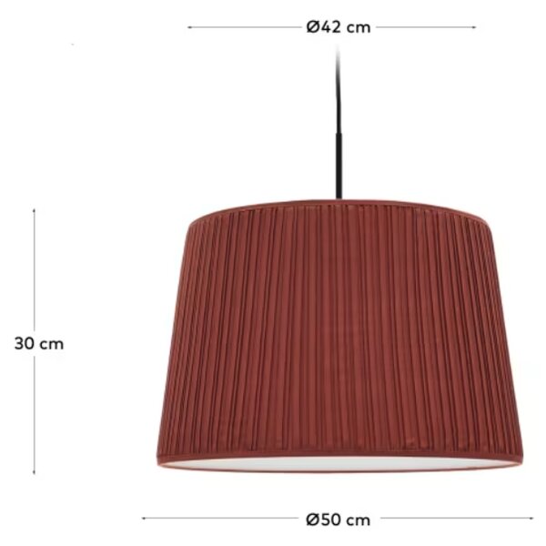 Červené látkové stínidlo Kave Home Guash 50 cm