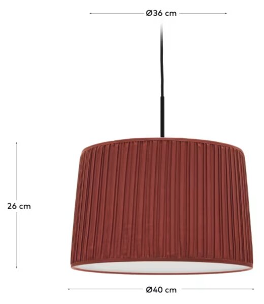 Červené látkové stínidlo Kave Home Guash 40 cm