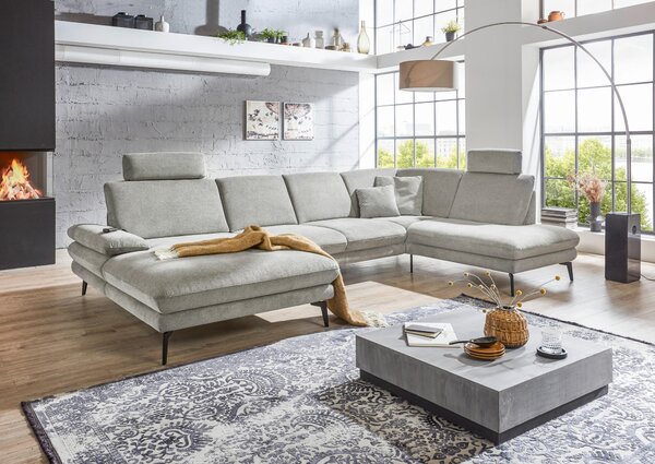 SEDACÍ SOUPRAVA, textil, šedá Dieter Knoll - Sedací soupravy