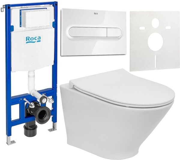 Sada WC mísa se sedátkem s pomalým sklápěním Roca Gap Round A34H0N3000, podomítkový WC modul Roca Duplo One A890070020, A890195000, A890063000