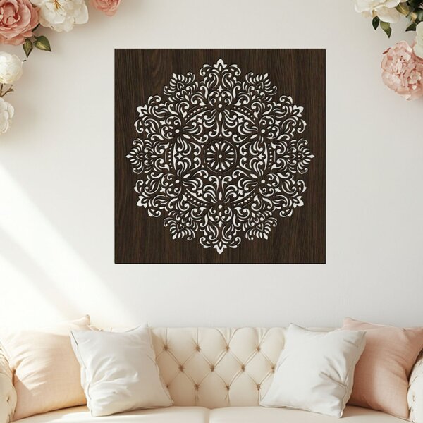 Dřevěná mandala VNITŘNÍHO KLIDU | Rozměry (cm): 40x40 | Zvolte barvu dekoru: Dub Sonoma