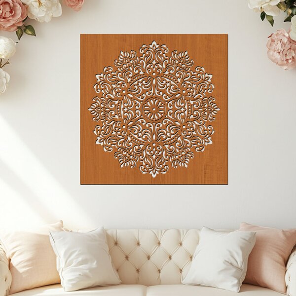 Dřevěná mandala VNITŘNÍHO KLIDU | Rozměry (cm): 40x40 | Zvolte barvu dekoru: Dub Sonoma