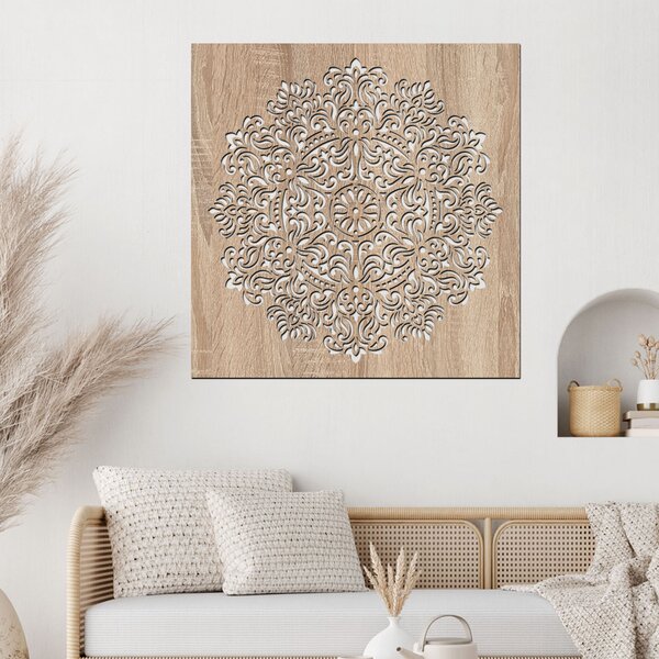 Dřevěná mandala VNITŘNÍHO KLIDU | Rozměry (cm): 40x40 | Zvolte barvu dekoru: Dub Sonoma